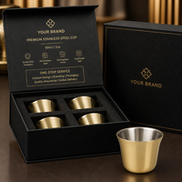 Tasse à expresso 60 ml en acier inoxydable 304, cadeau promotionnel, couleur personnalisée, revêtement en poudre, tasse de voyage