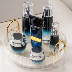 Pengatur riasan wajah rias wajah hijau berputar 360 tingkat ganda perawatan kulit kapasitas besar dan pengatur parfum pengatur konter kamar mandi - Product Image 2