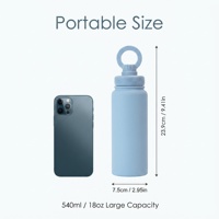 Bouteille d'eau isotherme sous vide de 32 oz en acier inoxydable avec couvercle à anneau magnétique et poignée, large ouverture pour la salle de sport, les sports et les activités de plein air