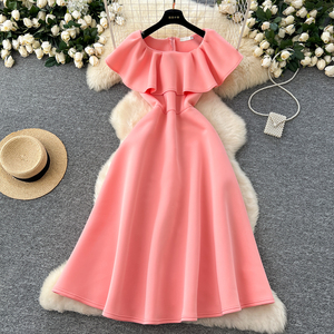 Vestidos Midi Casuales Elegantes <span class=keywords><strong>para</strong></span> <span class=keywords><strong>Mujer</strong></span>, Estilo Sólido <span class=keywords><strong>para</strong></span> Cenas de Verano, Fiestas de Oficina, Salidas Informales, <span class=keywords><strong>Ropa</strong></span> de <span class=keywords><strong>Mujer</strong></span> Fabricada - Product Image 4