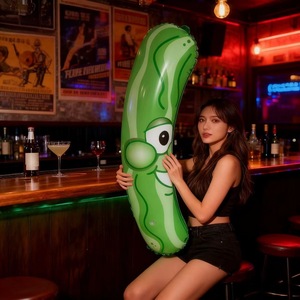 Jouet gonflable en forme de concombre 80 cm vert en PVC, accessoire de farce pour bars, discothèques et fêtes - Product Image 4