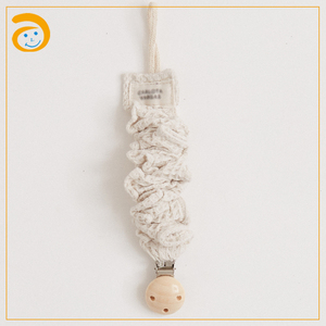 Wholesale Custom Cotton Linen Baby Pacifier Clip Round New Design Soft Absorbent <strong>Dummy</strong> Holder Infant Soother Chain OEM - Product Image 5