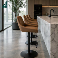 Tabouret de bar pivotant réglable en cuir avec accoudoirs, coussin en mousse à mémoire de forme, chaise de bureau pour bureau commercial, bar, hôtel
