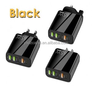 65 W PD Fast Charger EU US UK 2 Type-<b>c</b> 3 <b>USB</b> Port Multiple Output <b>Adapter</b> for Mobile Phone Travelling - Product Image 4
