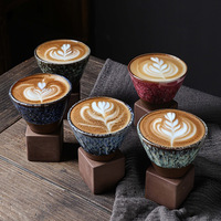 Juego de Tazas de Café de Cerámica Retro de Lujo Ligero con Esmalte Cambiante y Diseño Creativo Estilo Japonés para el Hogar, Taza para Latte, Apto para Lavavajillas, ¡Oferta Caliente!