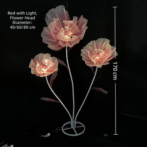 <b>Flower</b> Floor Lamp Artificial Peony Translucent Lighted Wedding Hotel Event Stage Standing Decoration 170cm - Product Image 5