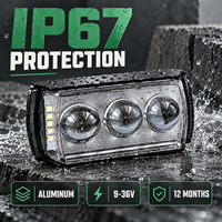 HSSH 12W 3-Linsen Motorrad LED-Fahrlicht Weiß Gelb Strahl Rot Blau Stroboskop 9-36V IP67 Zusätzliches Spotlicht