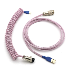 Cavo a spirale Mini Micro USB a spirale tipo C personalizzato per tastiera meccanica con aviatore GX12 - Product Image 2