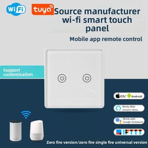 Tuya Wifi Cảm ứng thông minh tường chuyển đổi EU tiêu chuẩn hai chiều với ứng dụng di động điều khiển từ xa điều khiển bằng giọng nói <span class=keywords><strong>Android</strong></span> operative thanh thiết kế - Product Image 4