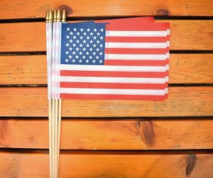 Bandiera Americana Mini Portatile Personalizzabile con Logo, Asta in Alluminio, Bandiere Promozionali in Poliestere - Product Image 5