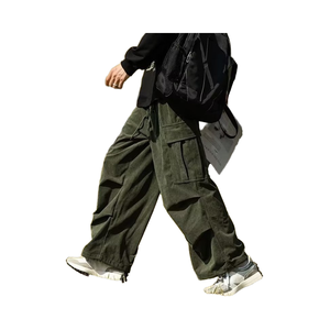 <b>Men</b> Casual <b>Cargo</b> Pants 6 Pocket Loose Fit Elastic Waist <b>Lightweight</b> Cotton <b>Trousers</b> Custom Logo OEM - Product Image 4