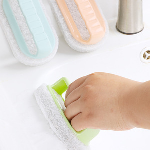 Éponge de nettoyage rectangulaire épaisse avec manche pour vaisselle et cuisine, détachant puissant - Product Image 1