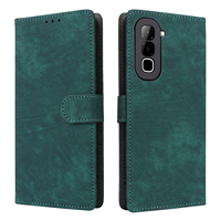 Étui portefeuille rétro en cuir avec protection RFID et fentes pour cartes, support de téléphone intégré pour Infinix Hot 70 4G/Hot 70 Pro