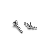 5 Piezas al por Mayor de Piercings de Titanio F136 para Nariz, Oreja y Labio, con Rosca Interna, Tipo Push Pin, Joyería Corporal, Oro 24K, Zirconia, Regalo de Boda