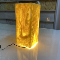 Feuilles de faux albâtre de pierre artificielle de couleur jaune onyx translucide pour lightbox