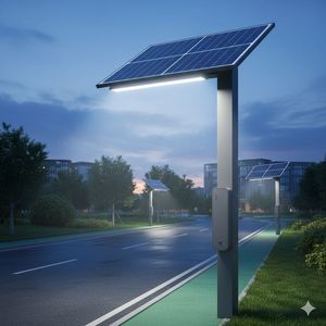Farola Solar LED Integrada para Exteriores (40W-80W) - IP68 Impermeable, Origen Estadounidense, Temperatura de Color 2700K-6500K, RA>70 - Product Image 1