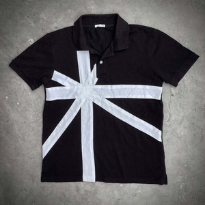 T-shirt à col polo style High Street européen et américain avec autocollant, collection été 2026, Y2K, manches courtes américaines - Product Image 1