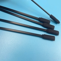 10 bastoncillos de 125mm de longitud total, bastoncillo de espuma, Color negro completo, herramientas especiales para impresora de inyección de tinta, limpieza de automóviles, ancho de espuma de 9mm