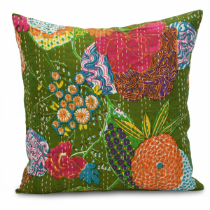 Handmade Cotton Kantha Cushion Covers Vintage Print Zippered <b>Case</b> Hidden Zipper for Home Hospital Decor Celebrities Wholesale - Product Image 1