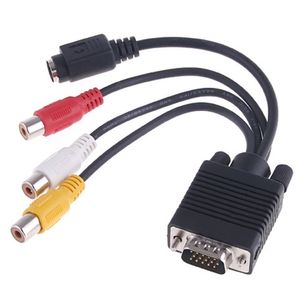 ตัวแปลง VGA เป็น S-Video <span class=keywords><strong>3</strong></span> RCA <span class=keywords><strong>สาย</strong></span>แปลงสัญญาณ <span class=keywords><strong>AV</strong></span> สำหรับทีวี หัวต่อ RCA ตัวเมีย <span class=keywords><strong>สาย</strong></span>วิดีโอ - Product Image 2