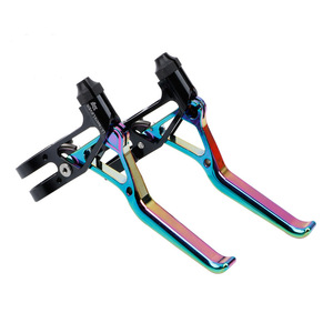 Conjunto de Alavancas de Freio V-<span class=keywords><strong>Brake</strong></span> Ultra-Leves de Alumínio 64g Usinadas em CNC 6061 para BMX MTB Bicicleta de Estrada Design de 2 Dedos Pastilhas de Freio Incluídas 6 Cores - Product Image 6