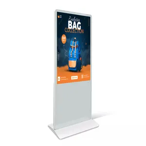 Weiße Farbe Bodenst änder Werbung Kiosk Benutzer definierte 55-Zoll-Innen-Vertikalständer TV-Bildschirm LCD-Monitor-Display