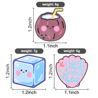 Broche en émail Kawaii pour l'été et la plage, motif mignon de noix de coco et de coquillage, pour la décoration de sac à dos