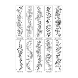 <span class=keywords><strong>Tatouage</strong></span> temporaire transfrontalier imperméable motif <span class=keywords><strong>fleur</strong></span> sauvage noir et blanc sexy pour clavicule et poitrine 6x23cm - Product Image 2