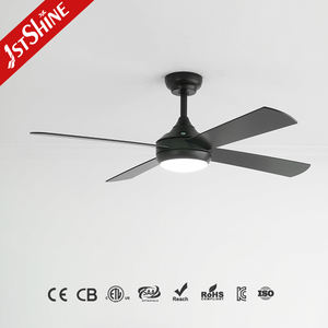 1stshine ventilateur de plafond LED 4 pales MDF finition noire ODM taille 3 couleurs éclairage LED ventilateur de plafond dimmable - Product Image 2