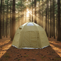 Tente de camping gonflable imperméable de 25 m² pour quatre saisons, grand espace pour dormir en extérieur, abri privé, design surélevé