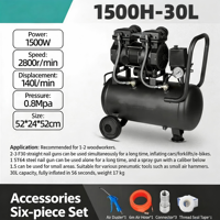 Compresseur d'air intelligent silencieux sans huile à régulation de pression pour pistolet à clous 220V, petite pompe à air domestique pour peinture et décoration