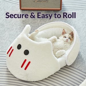 Cama para Mascotas, Cálida para Invierno, Universal para las Cuatro Estaciones, de Felpa y Piel Sintética, Tipo Nido para Gatos - Product Image 2