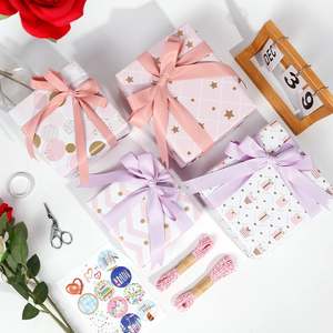 Rollo de papel Kraft rosa para el Día de San Valentín de 80g al por mayor, 43*300cm, regalo de lujo, embalaje personalizado - Product Image 4