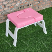 Tabouret de yoga en bois pour postures inversées, avec coussin ergonomique en PU, chaise d'inversion pour entraînement à domicile