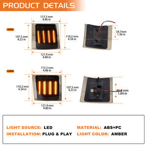 Lot de 4 feux de position latéraux avant à LED ambre pour Chevrolet <span class=keywords><strong>Silverado</strong></span> C10 Pickup Truck GMC Suburban Tahoe, clignotants - Product Image 3