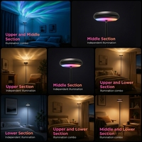 Lámpara de Pie RGB de Esquina que Ahorra Espacio, Efecto de Iluminación de Ondas de Agua, Luz Ambiental Inteligente Tuya para Sala de Estar y Estudio