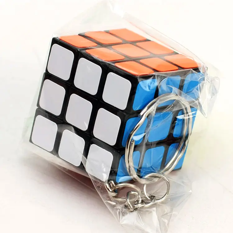 3cm Cheap Price Mini ABS KeyChain Creative Magic Cube High Quality Cube Puzzle Classic Toys Key Chain