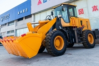 Chargeuse sur pneus compacte diesel de 1,5 tonne, 2 tonnes, 3 tonnes, 5 tonnes, mini-chargeuse frontale avec cabine climatisée pour la construction et l'agriculture