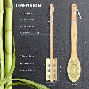 Bathroom Accessories Double Sided Exfoliating <b>Bath</b> Brush with Soft Stiff Bristles - Product Image 3