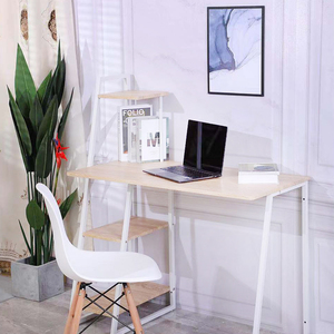 Bàn máy tính bằng gỗ cho văn phòng tại nhà không gian làm việc mở tối thiểu hình chữ X gia cố thiết kế dày bền lưu trữ dễ dàng lắp ráp - Product Image 4