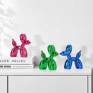 Famosa resina di piccole dimensioni in stile americano galvanico piccolo cane palloncino per soggiorno armadietto del vino decorazione mobile <span class=keywords><strong>TV</strong></span> - Product Image 4