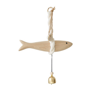 Solid Wood Fish Shaped <b>Bell</b> Pendant Handmade Wooden Decor For Living Room Bedroom Wall Hanging Home Decoration - Product Image 5