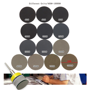 Disque abrasif en carbure de silicium imperméable à l'eau de 1 pouce (25 mm) pour ponçage humide et sec, avec fixation auto-agrippante, pour le polissage du verre, du bois et du métal - Product Image 2