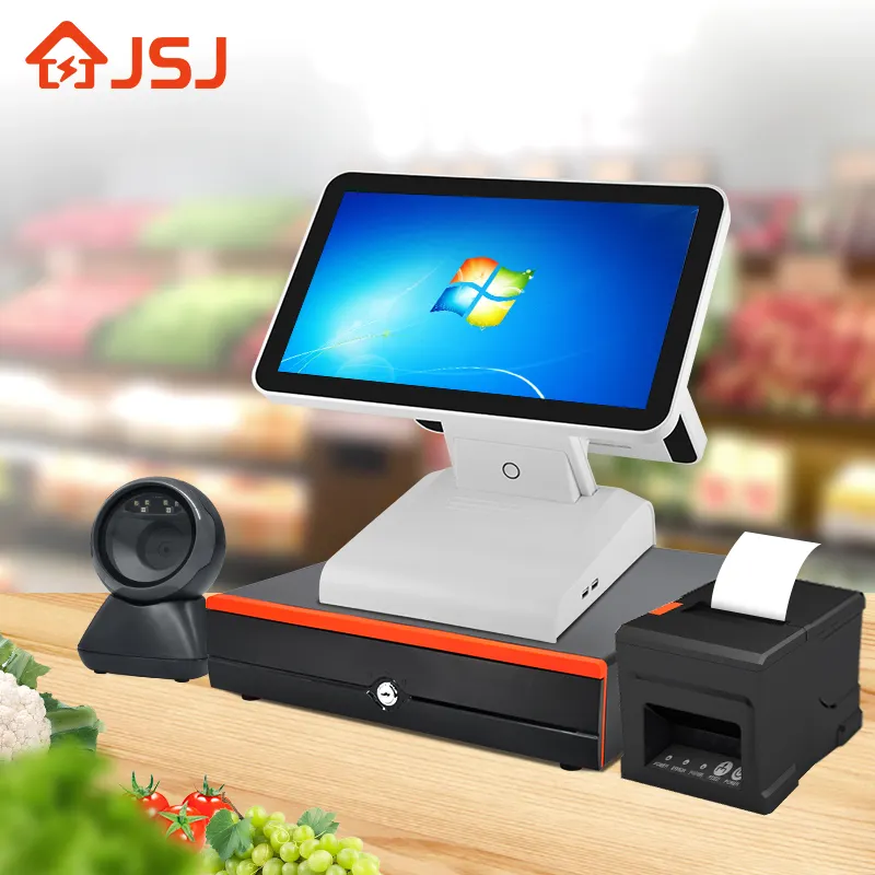 JSJ1000 Cashier Touch Pos Terminal System Windows Dual Screen 11.6inch 15.6inch Pos System Sales