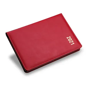 LOW MOQ custom red PU Schedule this 365 Days Plan utiles escolares notebook exquisite Notepad time management efficiency calendar