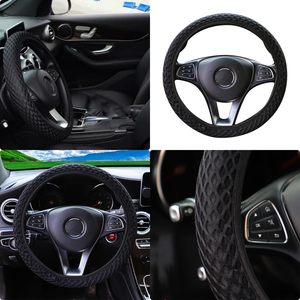 Housse de direction cousue <span class=keywords><strong>à</strong></span> la main respirante serrée antidérapante sans anneau Style élastique couverture de <span class=keywords><strong>volant</strong></span> de voiture ajustement universel pour la plupart des voitures - Product Image 4