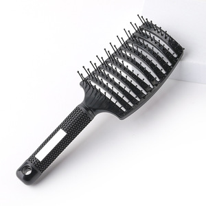 Peine de Bambú Grande y Curvo con Cerdas Suaves, Peine para Masaje y Peinado con Pomada, Mango de Bambú, Peine de Peluquería - Product Image 2