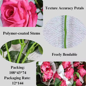 Factory Direct Sale <b>Artificial</b> Roses Silk <b>Flowers</b> Roses <b>Artificial</b> <b>Flowers</b> Mini <b>Artificial</b> Roses for Decoration - Product Image 2