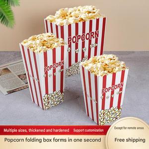 Boîte à popcorn carrée en papier pliable avec logo personnalisé, pour fêtes et cinéma - Product Image 6