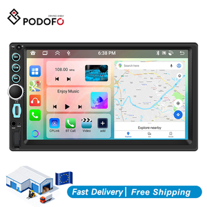 วิทยุติดรถยนต์ Podofo 7 นิ้ว แบบ Double Din ระบบ Android 4+64G รองรับ Wireless Carplay/Android Auto GPS WiFi BT รองรับกล้อง - Product Image 1